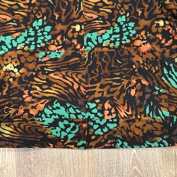 Chicos Zenergy Jacket Size 3 XL Leopard Print Zip Pockets Stretch Brown Green - Picture 6 of 9